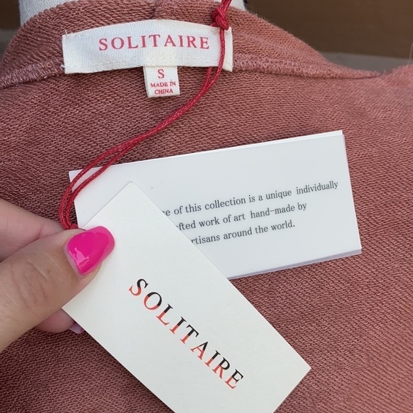 Solitaire Pink Floral Embroidered Hooded Cinched Jacket Women's Size Small - Picture 8 of 9